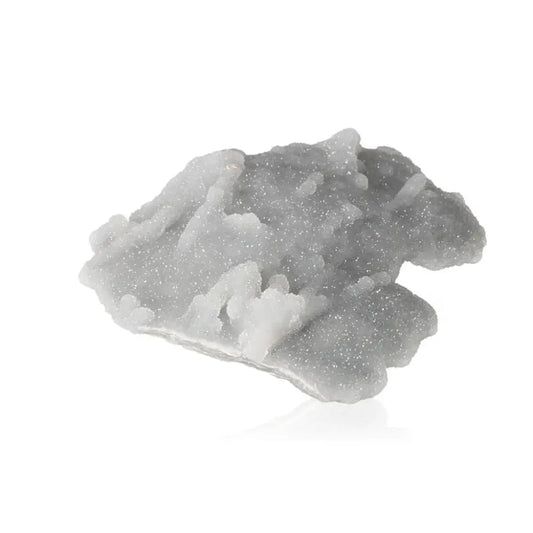 Gray Chalcedony stone showcasing translucent texture, symbolizing harmony, communication, and emotional healing properties.