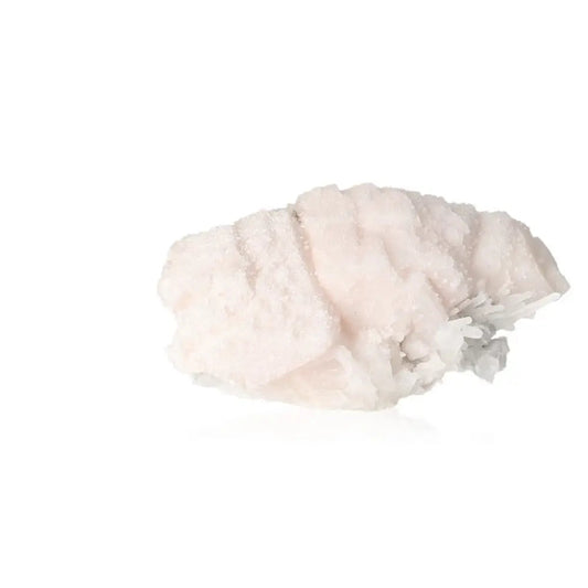 Mangano Calcite stone with soft pink hues, known for love, compassion, and emotional healing properties. The Stone of Forgiveness.