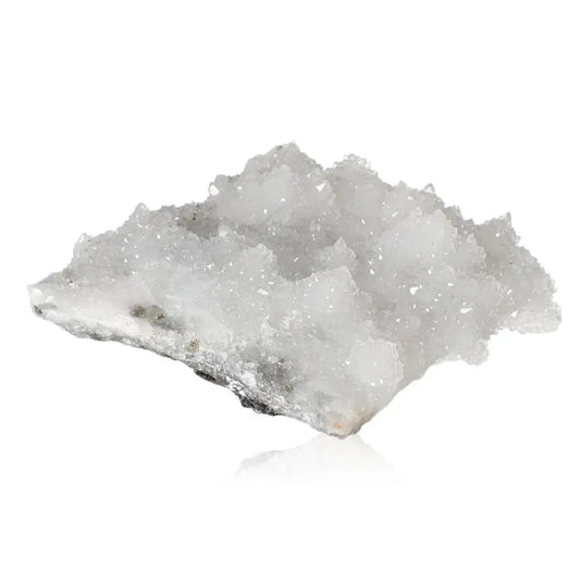 Sparkling clear Quartz crystal with brilliant clarity, enhances energy flow and mental focus, decorative and spiritual piece.