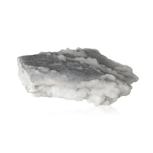 Exquisite gray and white Chalcedony Quartz crystal, showcasing its translucent beauty and tranquil energy, perfect for spiritual growth.