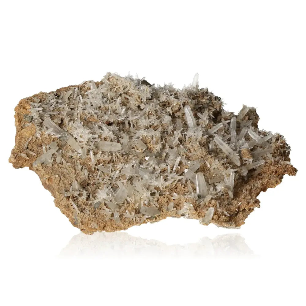 Quartz crystal with clarity and sparkle, known as the "master healer," enhancing energy and focus in any environment.