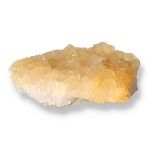 Honey Calcite crystal with warm golden hues, from Sylvia Crystals, enhancing confidence and clarity.