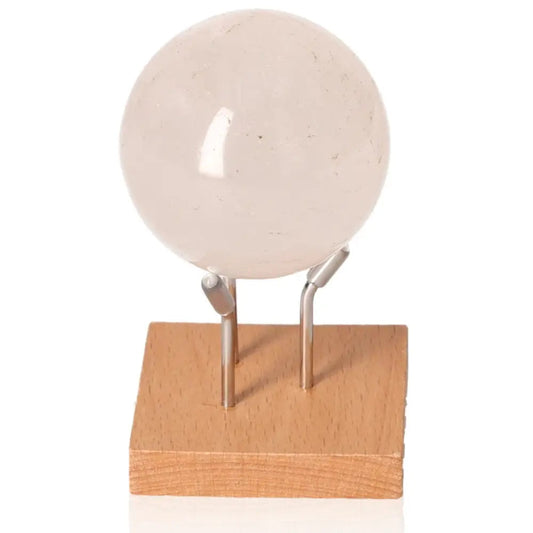 Rose Quartz Sphere on stand, symbolizing love and harmony, perfect for meditation and energy balance, handcrafted from natural quartz.
