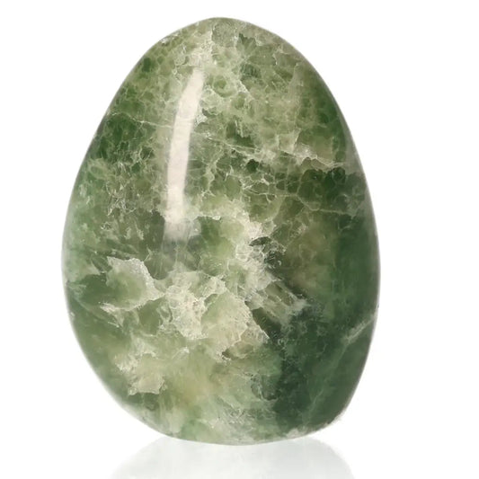 Green Flourite Free Form stone enhances creativity and learning, boosting concentration and analytical abilities.