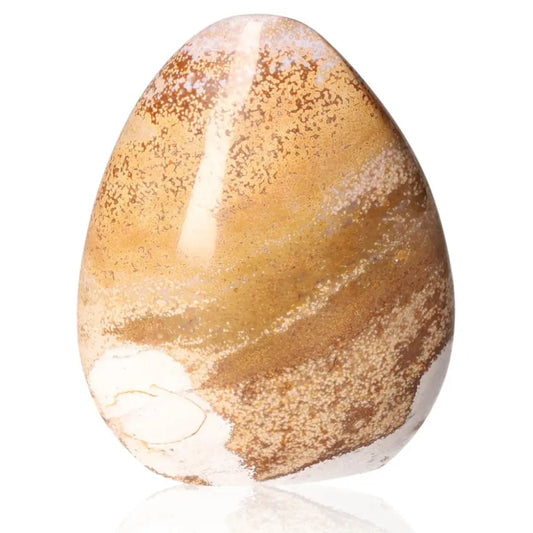 Ocean Jasper Free Form crystal with unique brown and cream patterns, known for promoting positivity and emotional balance.