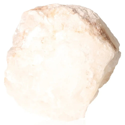 Close-up of a large, raw selenite crystal with a translucent, light-toned appearance, ideal for decor or crafting.