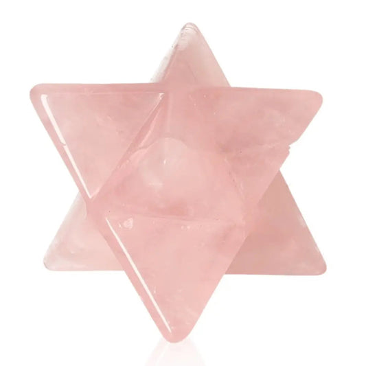 Rose Quartz Merkaba gemstone by Sylvia Crystals for emotional healing and self-love.