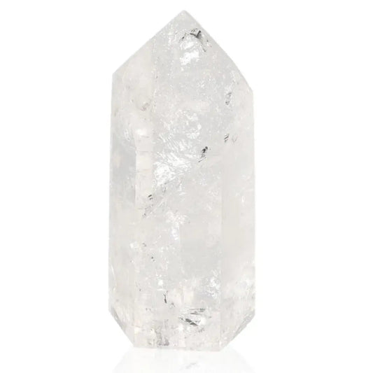 Lemurian Quartz Obelisk from Sylvia Crystals, showcasing elegance and spiritual energy in a natural crystal form.