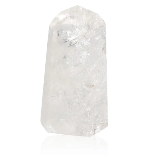 Lemurian Quartz Point crystal from Sylvia Crystals, showcasing its clarity and energy-enhancing properties.