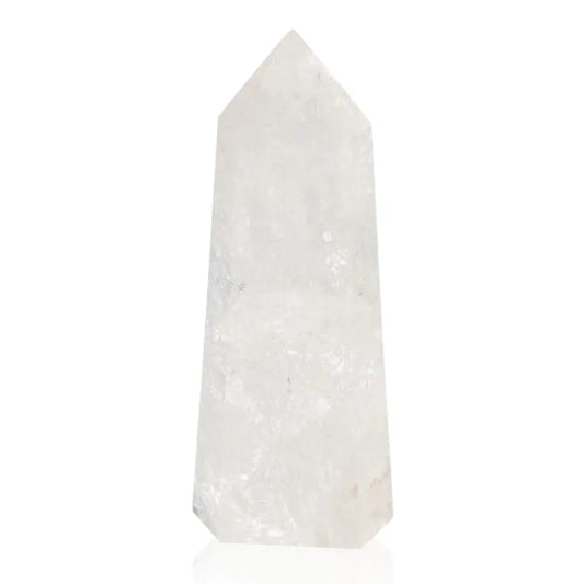 Lemurian Quartz Obelisk crystal from Sylvia Crystals, known for purity and spiritual awakening qualities.