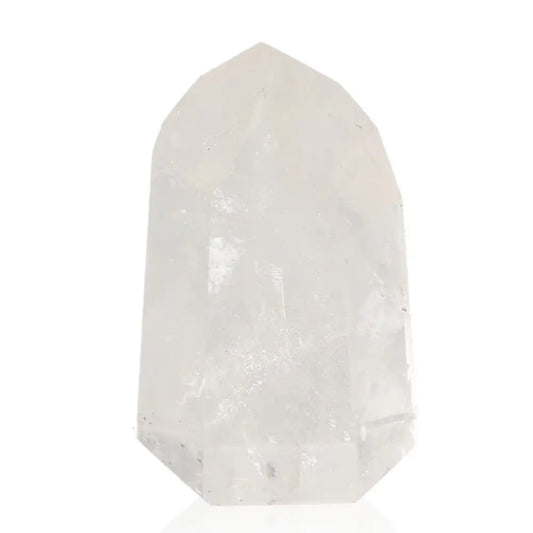 Lemurian Quartz Obelisk showcasing pure clarity, ideal for spiritual exploration and holistic healing from Sylvia Crystals.