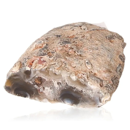 Mini Agate Geode showcasing its intricate textures and calming hues, ideal for energy harmonization and decorative elegance.