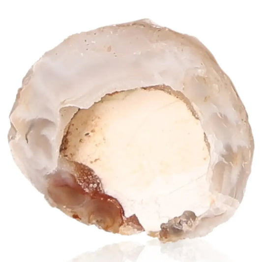 Close-up of a captivating mini agate geode, showcasing its natural beauty and elegant textures. Perfect for enhancing tranquility.