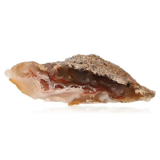 Mini Agate Geode showcasing natural patterns and textures, ideal for energy balance and emotional soothing. Perfect for decoration or meditation.
