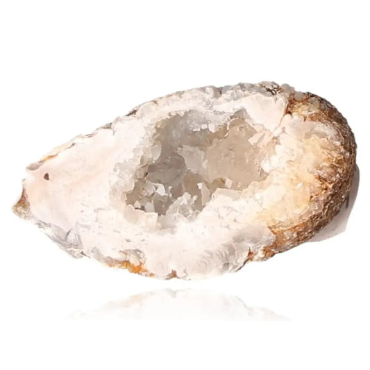 Mini Agate Geode showcasing natural crystalline structure, perfect for home decor and spiritual harmony.