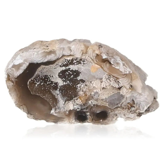 Mini Agate Geode showcasing intricate natural patterns, a unique piece for tranquility and decor.