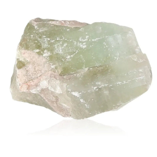 Raw green calcite crystal for emotional healing and heart energy