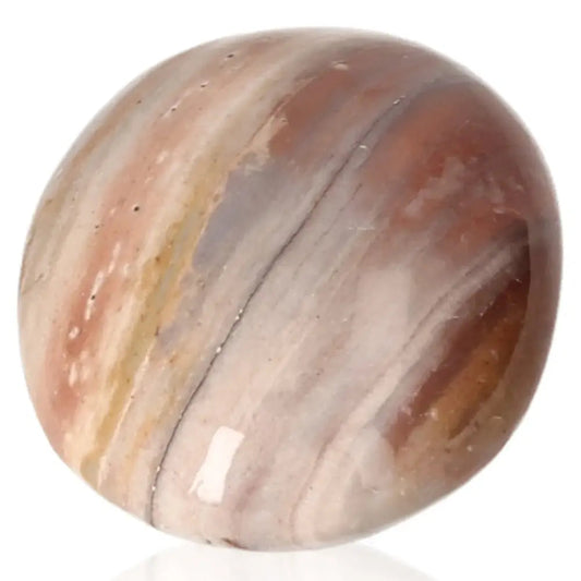 Banded Agate Tumbled Stone A Grade, known for harmonizing energies and offering tranquility, featuring natural earthy hues.