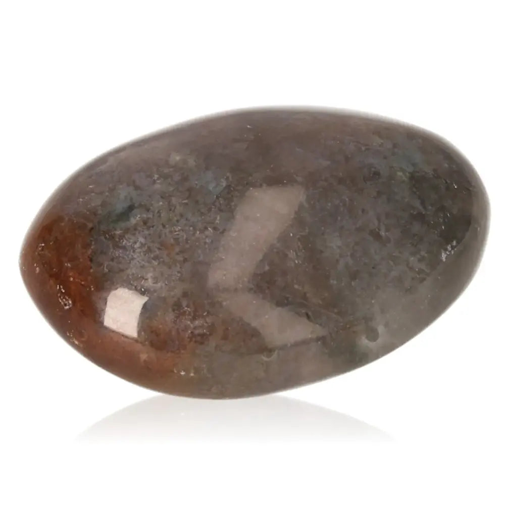 Tumbled Sardonyx gemstone showcasing rich natural patterns for grounding and empowerment.