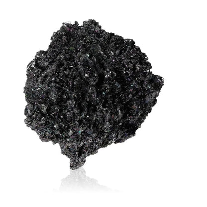 Carborundite crystal, shimmering black Silicon Carbide, known for mental clarity, resilience and spiritual protection against negative energies.