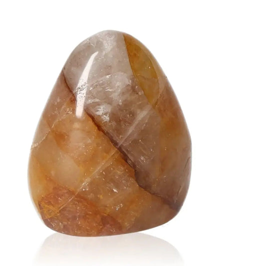 Honey Calcite Free Form Stone, golden gemstone for confidence, clarity, and motivation, aligns with solar plexus and sacral chakras.