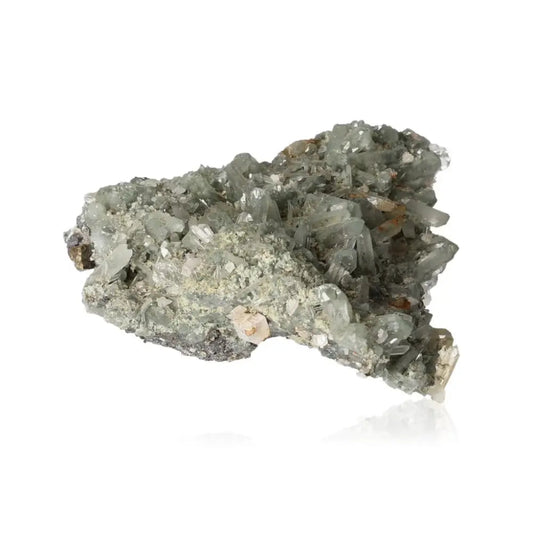 Quartz with Chlorite and Sphalerite crystal, Sylvia Crystals exclusive, showcasing natural elegance and spiritual harmony.
