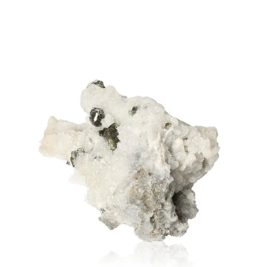 Exquisite Quartz with Sphalerite crystal showcasing vibrant textures, symbolizing elegance and conscious living by Sylvia Crystals.