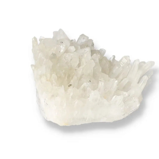 Quartz crystal cluster showcasing intricate structure, perfect for chakra alignment and spiritual elevation.