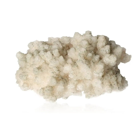 White quartz crystal formation showcasing its unique texture and spiritual properties.