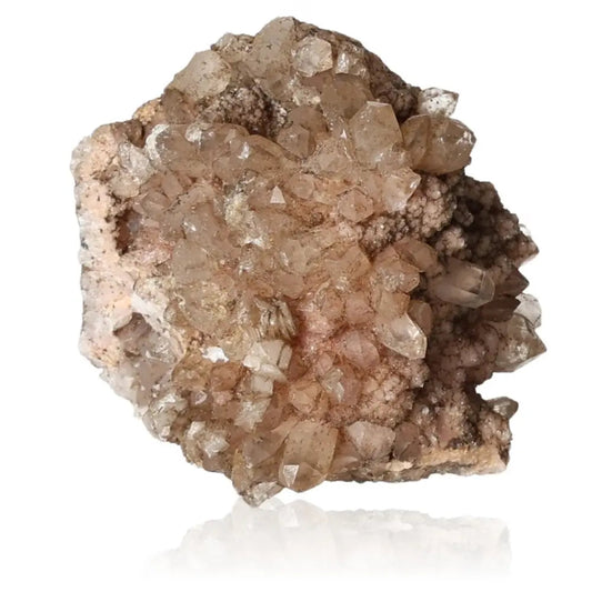 Raw quartz crystal cluster displaying multifaceted beauty and spiritual energy resonance.