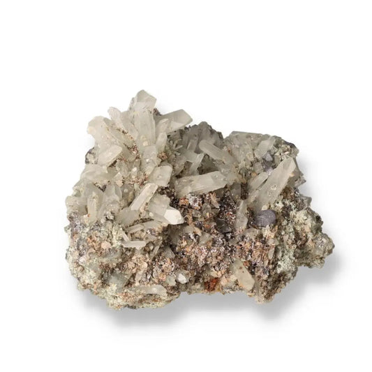 Quartz with Galena crystal cluster from Sylvia Crystals, highlighting clear quartz purity and galena balance for energy harmony.
