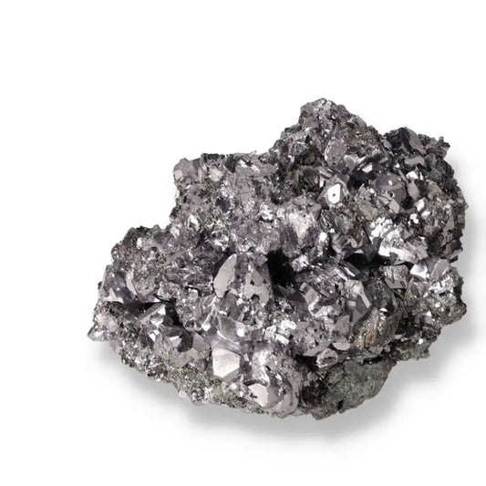 Galena crystal known for its protective and grounding properties, enhancing spiritual practices and harmonizing soul and body.