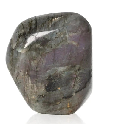 Polished Cut Base Labradorite by Sylvia Crystals with vibrant flashes and sleek design, showcasing natural beauty and energy.