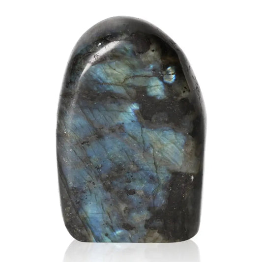 Polished Cut Base Labradorite by Sylvia Crystals showcasing vibrant colors and natural beauty.