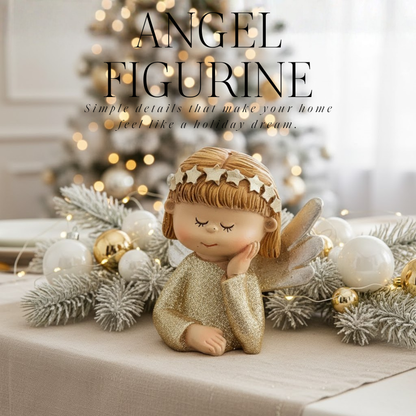 Engelskulptur mit Glitzer aus Poly-Gold 1