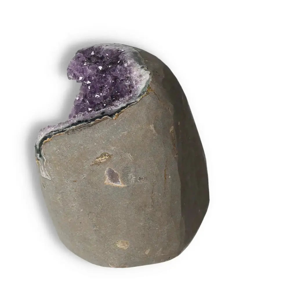 Amethyst Cut Base Geode from Sylvia Crystals, premium stress-reducing and energy-boosting stone