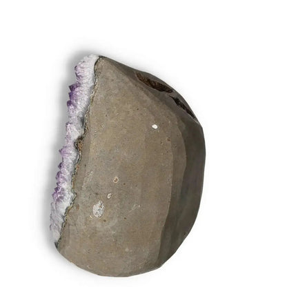 Amethyst Cut Base Geode from Sylvia Crystals, showcasing luxury and stress-relief properties. Handpicked for elegance and spiritual depth.