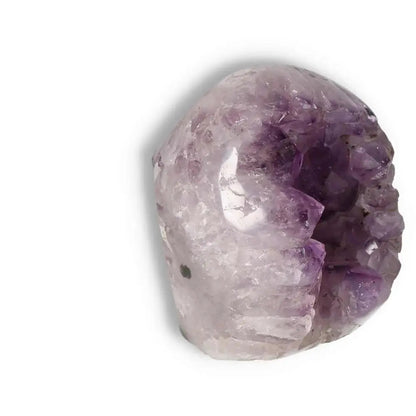 Premium Amethyst Cut Base Geode with vibrant purple hues, enhancing energy and reducing stress; luxury crystal from Sylvia Crystals.