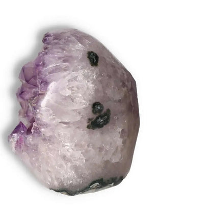 Premium Amethyst Cut Base Geode with vibrant purple hues, enhancing energy and reducing stress, from Sylvia Crystals.