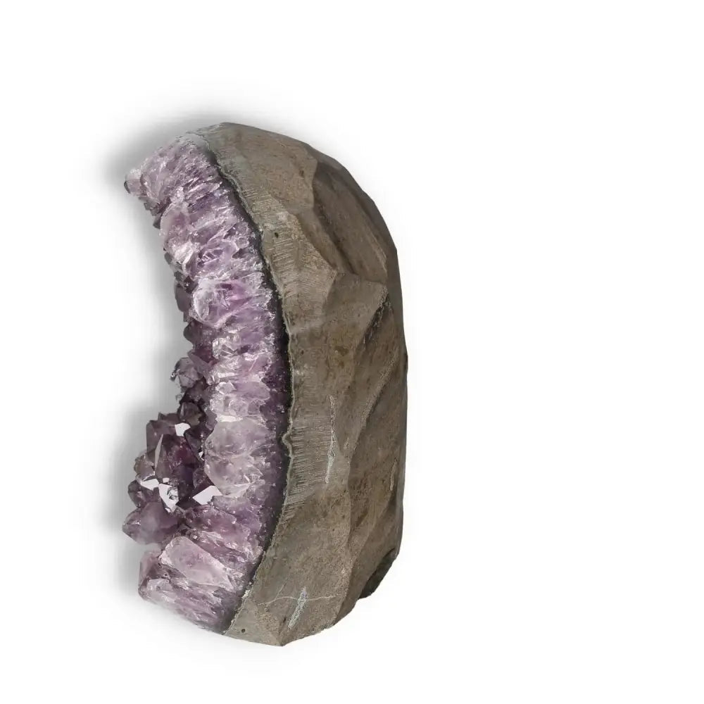 Amethyst Cut Base Geode, premium Sylvia Crystals product showcasing luxury and elegance with vibrant purple hues.