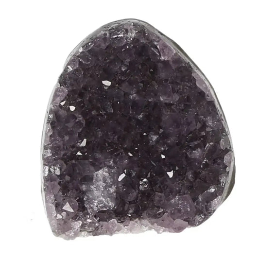 Amethyst Cut Base Geode by Sylvia Crystals, enhancing concentration and reducing stress, luxury gemstone for conscious living.