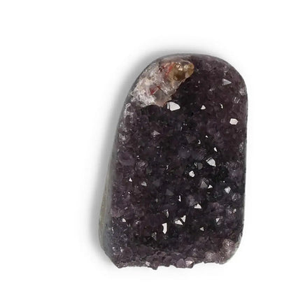Amethyst cut base geode from Sylvia Crystals, showcasing its deep purple hues and crystalline structure, enhancing spiritual well-being.