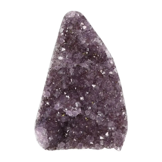 Amethyst cut base geode with deep purple crystals, showcasing natural beauty and calming energy.