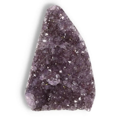 Amethyst cut base geode with deep purple hues from Sylvia Crystals, showcasing the serene beauty and calming energy of natural amethyst.