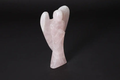 Rose Quartz Angel 15 cm figurine with harmonizing and purifying properties, ideal for neutralizing negative energies and electromagnetic radiation.