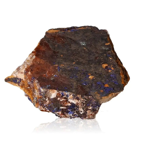 Azurite stone with deep blue hues, ideal for mental clarity and self-awareness, perfect for collectors and spiritual growth seekers.