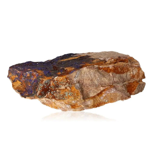 Azurite mineral showcasing deep blue and copper hues, ideal for mental clarity and spiritual growth, a must-have for collectors.