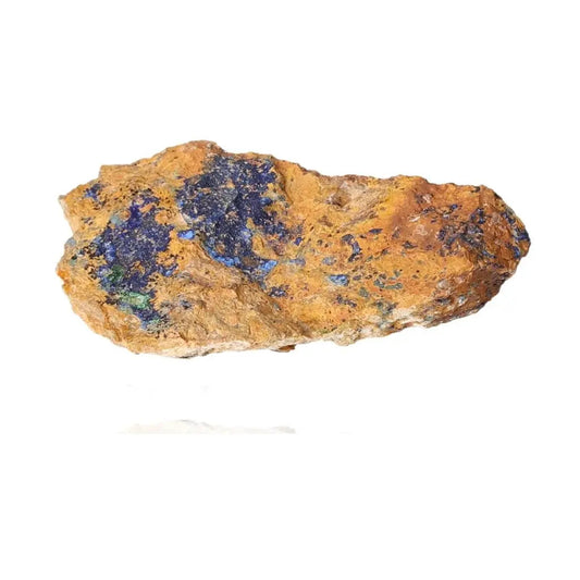 Azurite specimen with deep blue hues on a copper-rich stone, promotes mental clarity and self-awareness, ideal for collectors and growth.