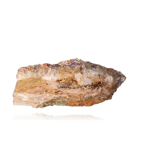 Azurite mineral specimen with deep blue hues and copper patterns, ideal for mental clarity and spiritual growth enthusiasts.