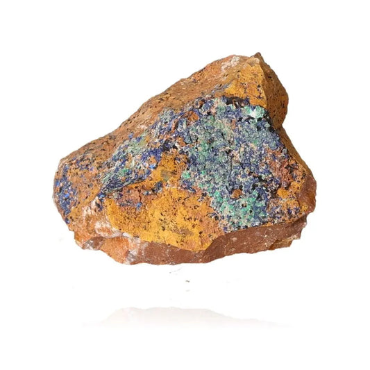 Azurite stone showcasing deep blue hues and unique patterns, ideal for mental clarity, focus, and personal growth. Perfect for collectors.